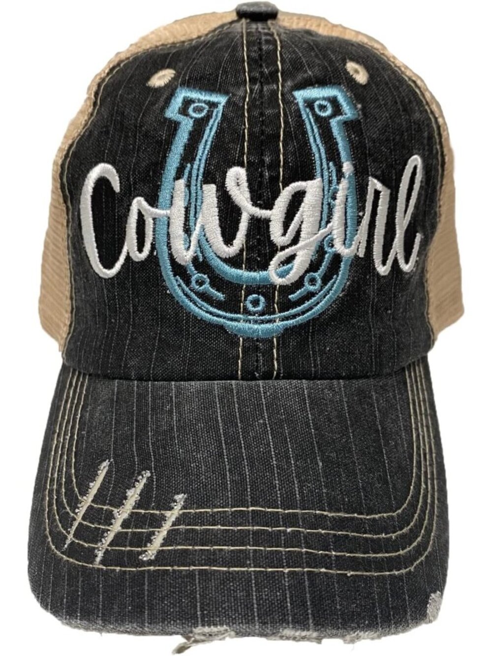 Distressed Cowgirl Baseball Hat for Women - Trendy Western Style Accessory